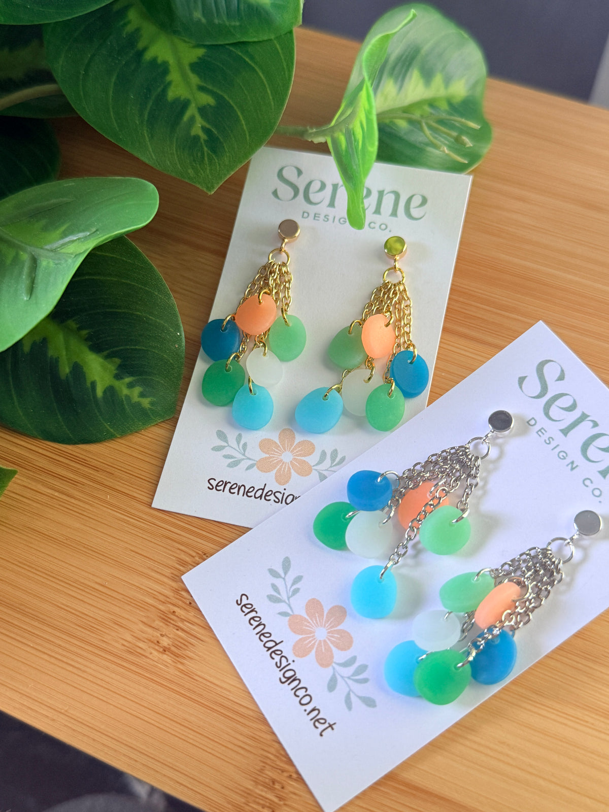 Beach Glass Cluster Dangles