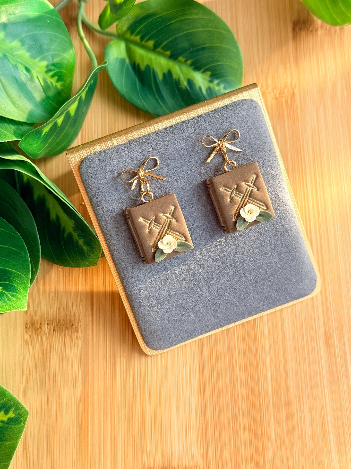 Dueling Swords Book Earrings | Polymer Clay Earrings