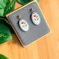 Teal Frame Tulip Earrings | Polymer Clay Earrings