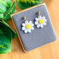 Large Single Daisy Earrings | Polymer Clay Earrings