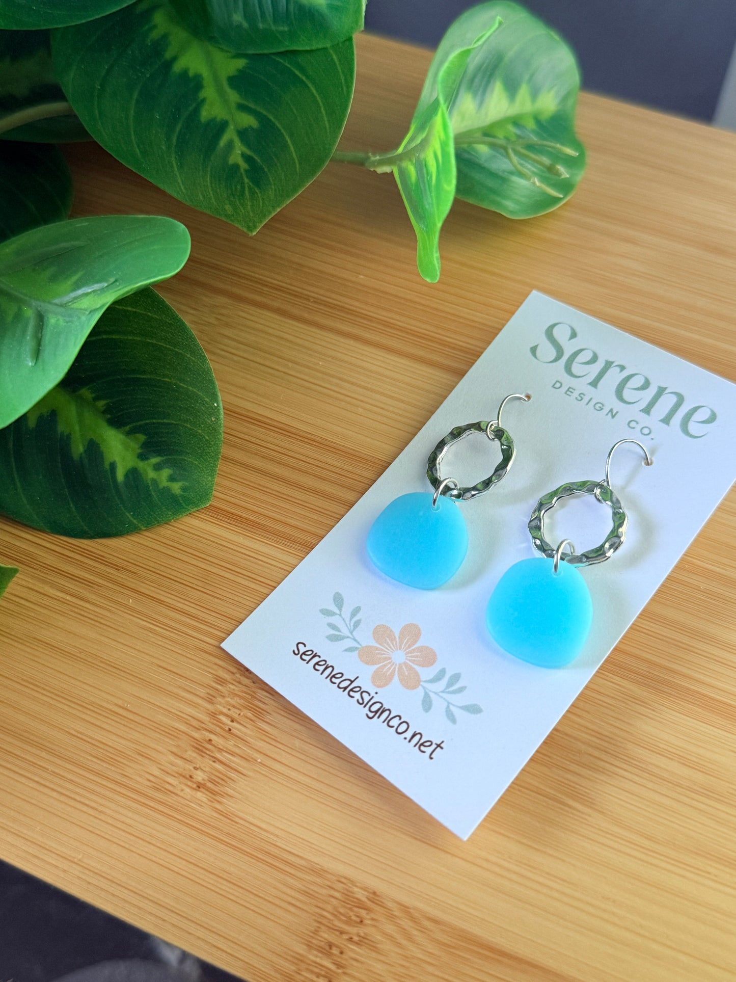 Beach Glass Hoop Dangles