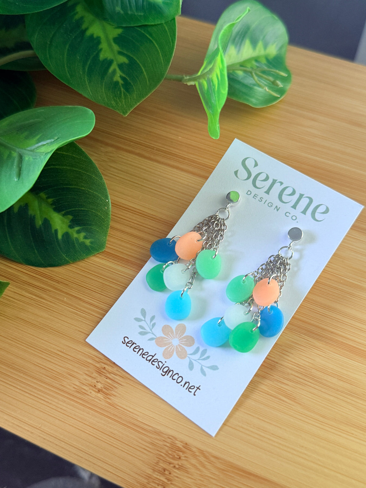 Beach Glass Cluster Dangles