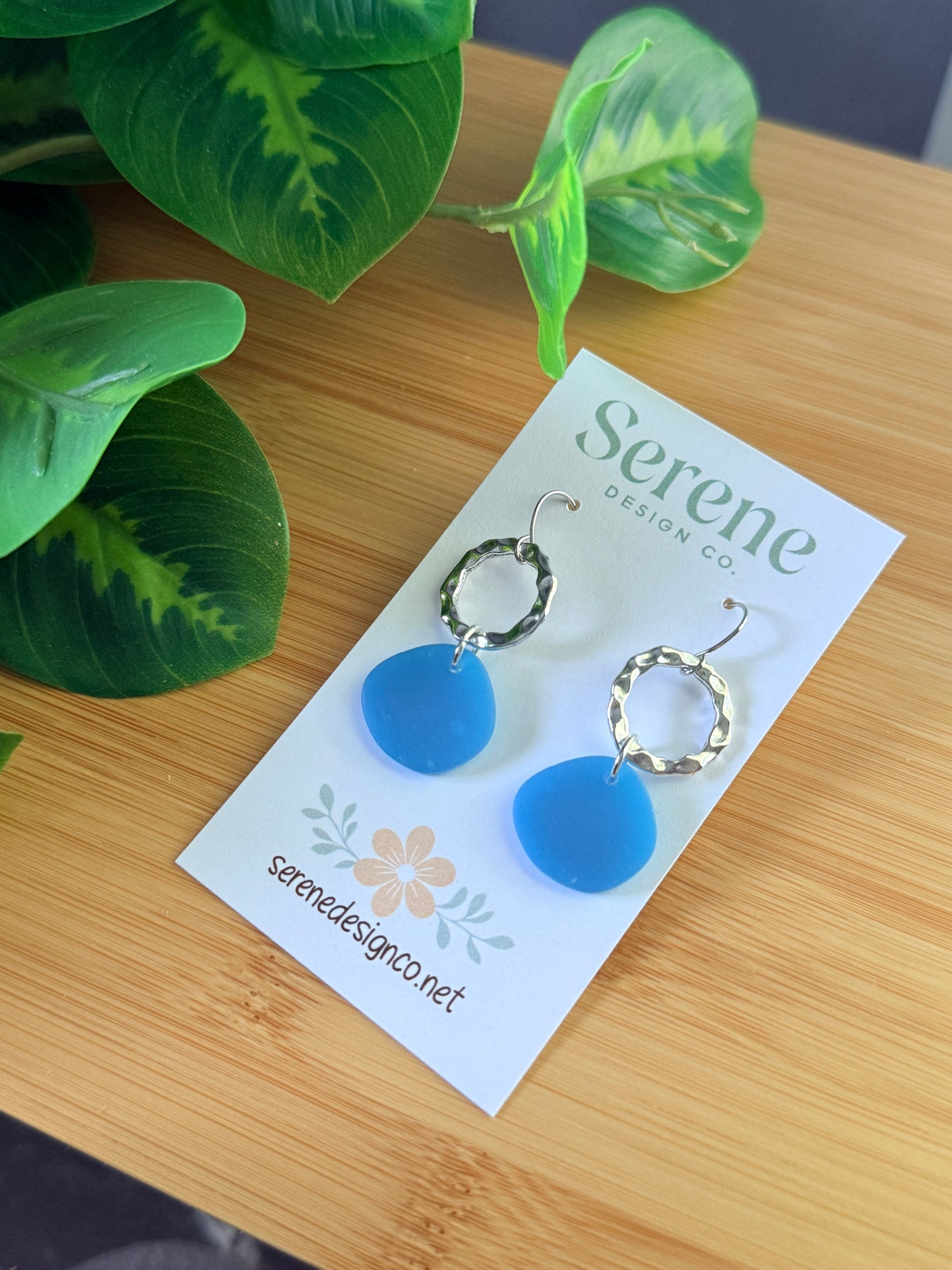Beach Glass Hoop Dangles