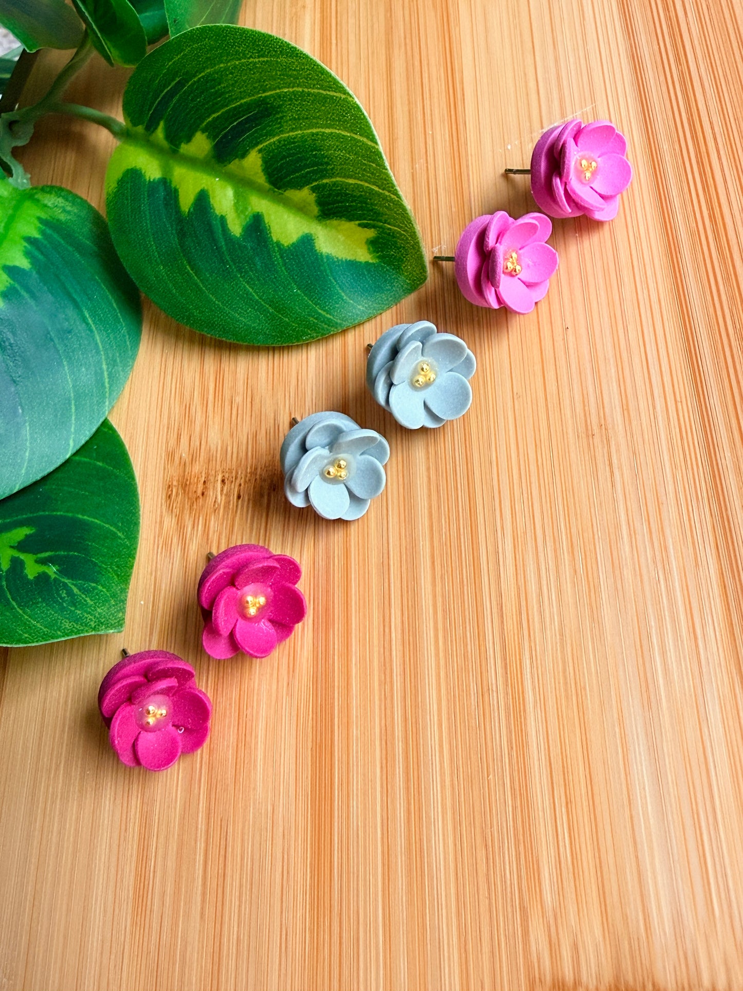 Hydrangea Stud Earrings | Polymer Clay Earrings
