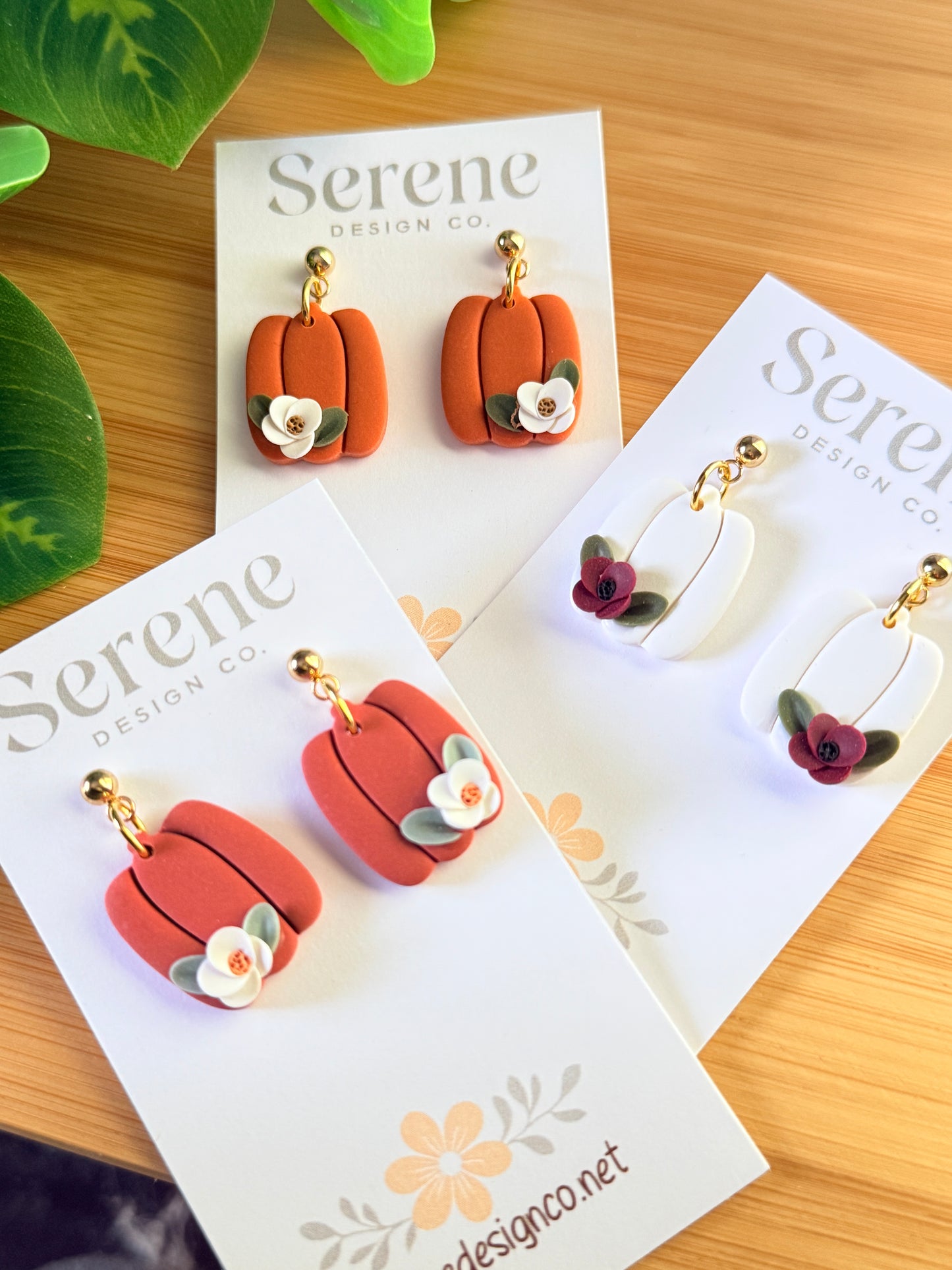 Floral Pumpkin Dangles