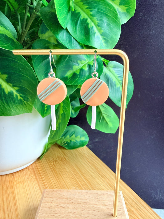 Peach Cake Pop Earrings
