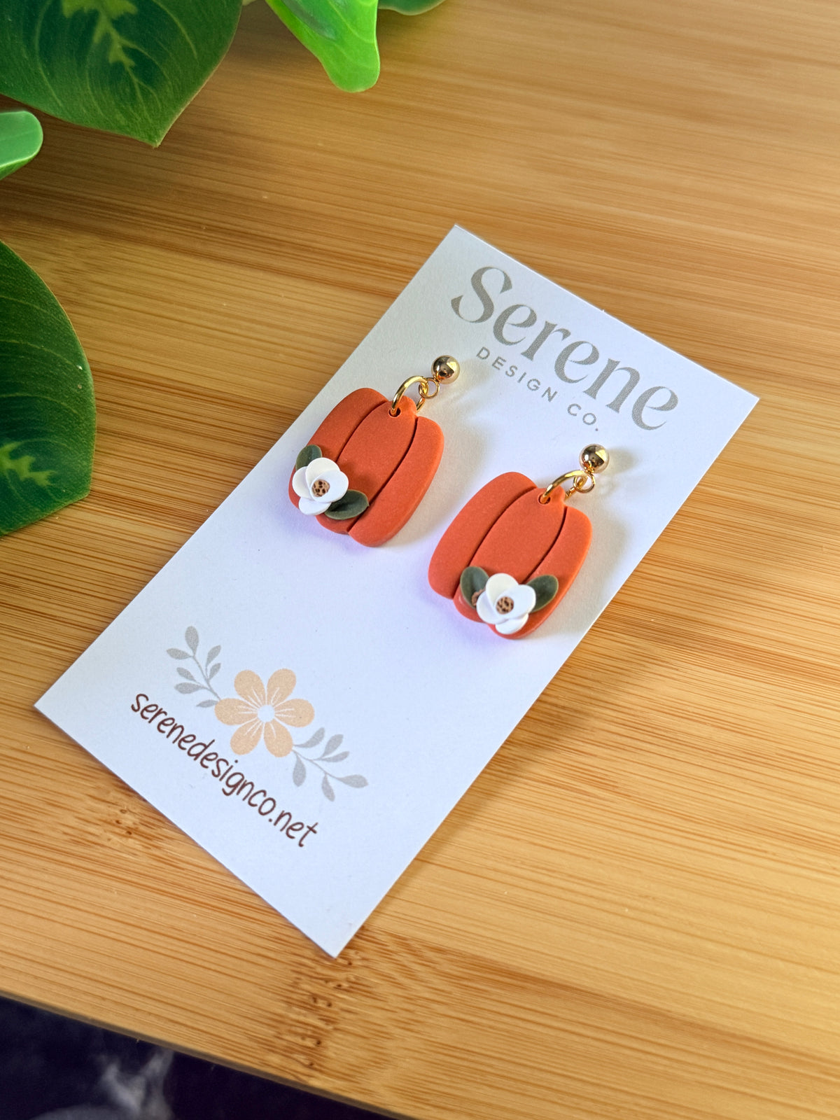 Floral Pumpkin Dangles