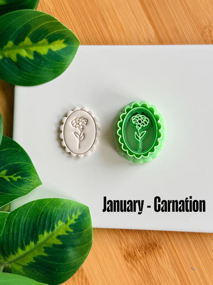 Framed Birth Month Flower Cutter | Polymer Clay Cutters
