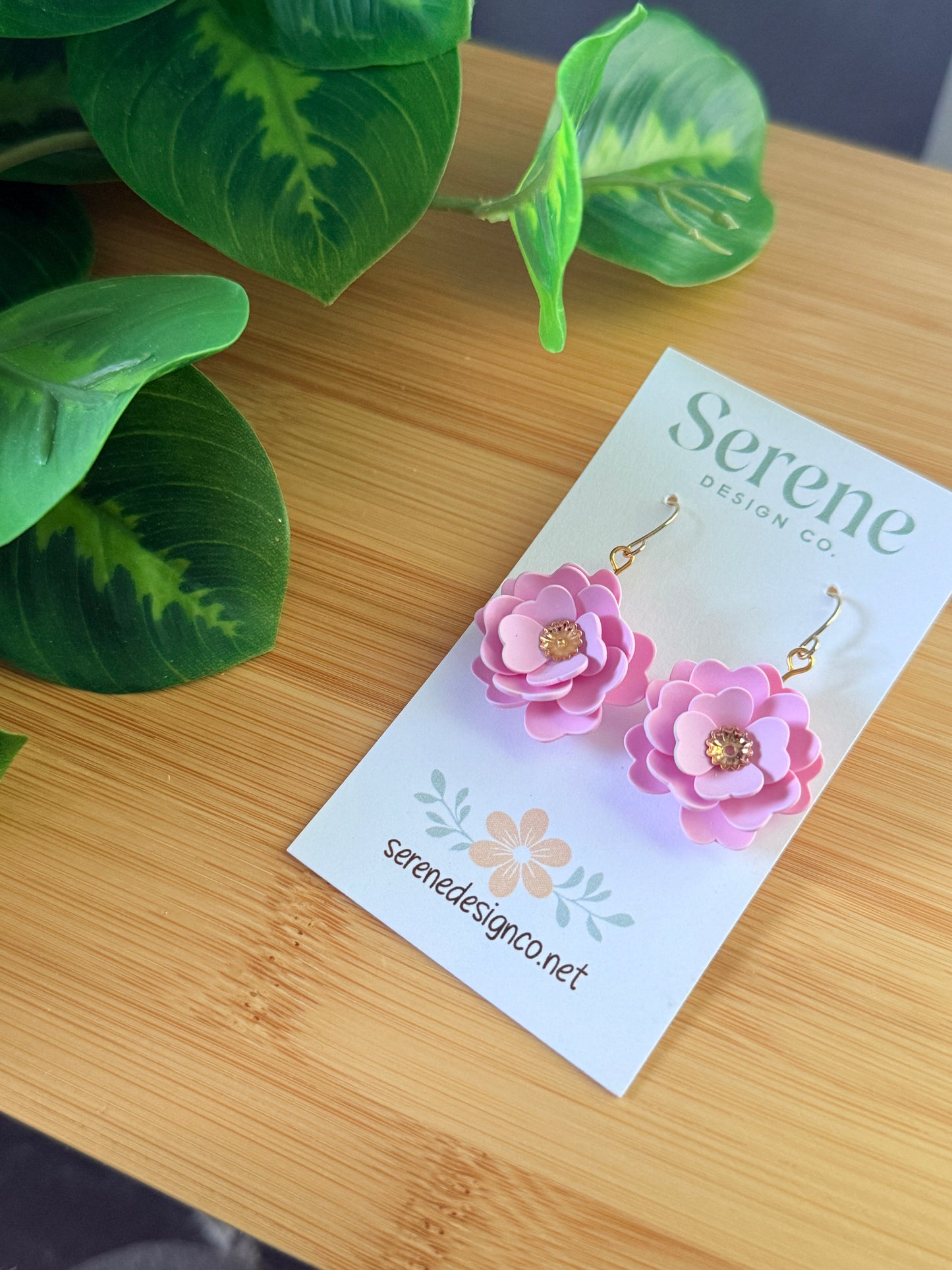Pink Flower Dangles