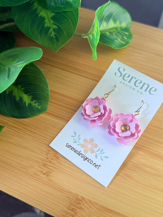 Pink Flower Dangles
