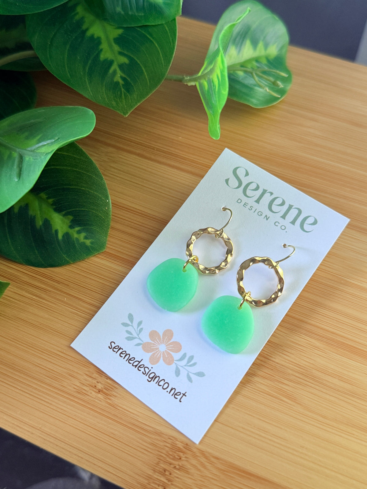 Beach Glass Hoop Dangles