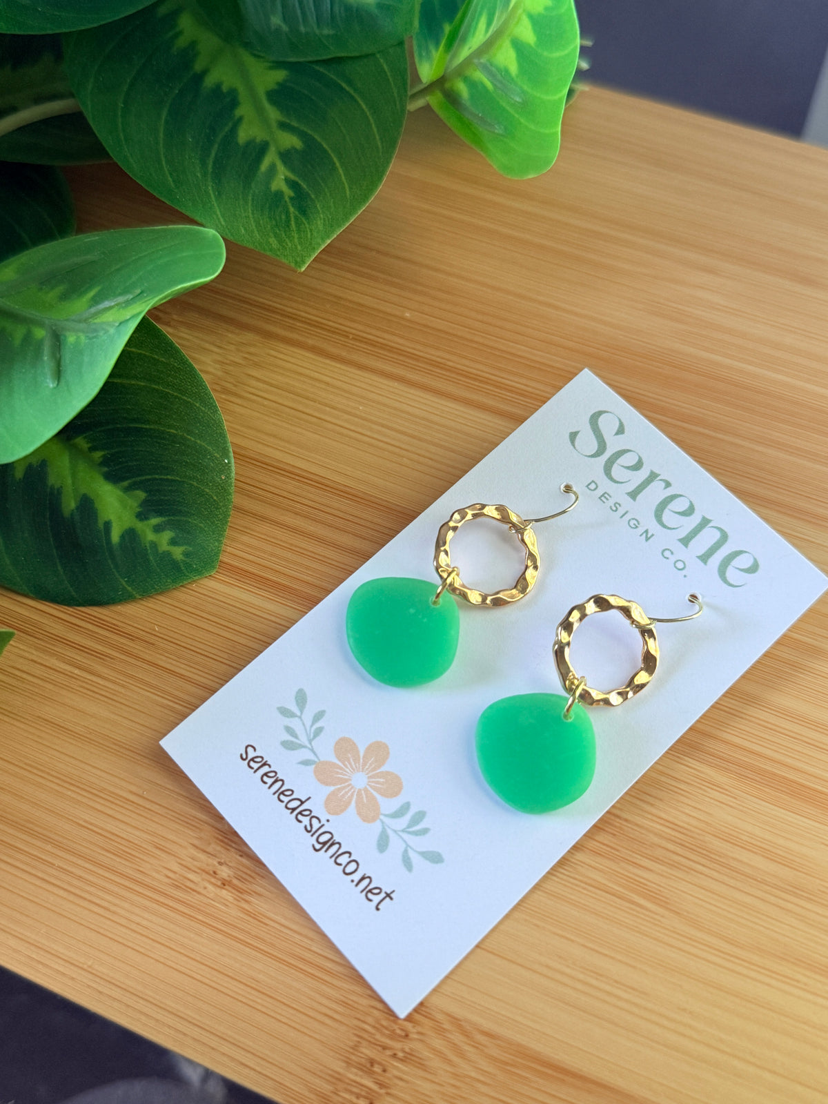 Beach Glass Hoop Dangles