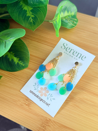 Beach Glass Cluster Dangles