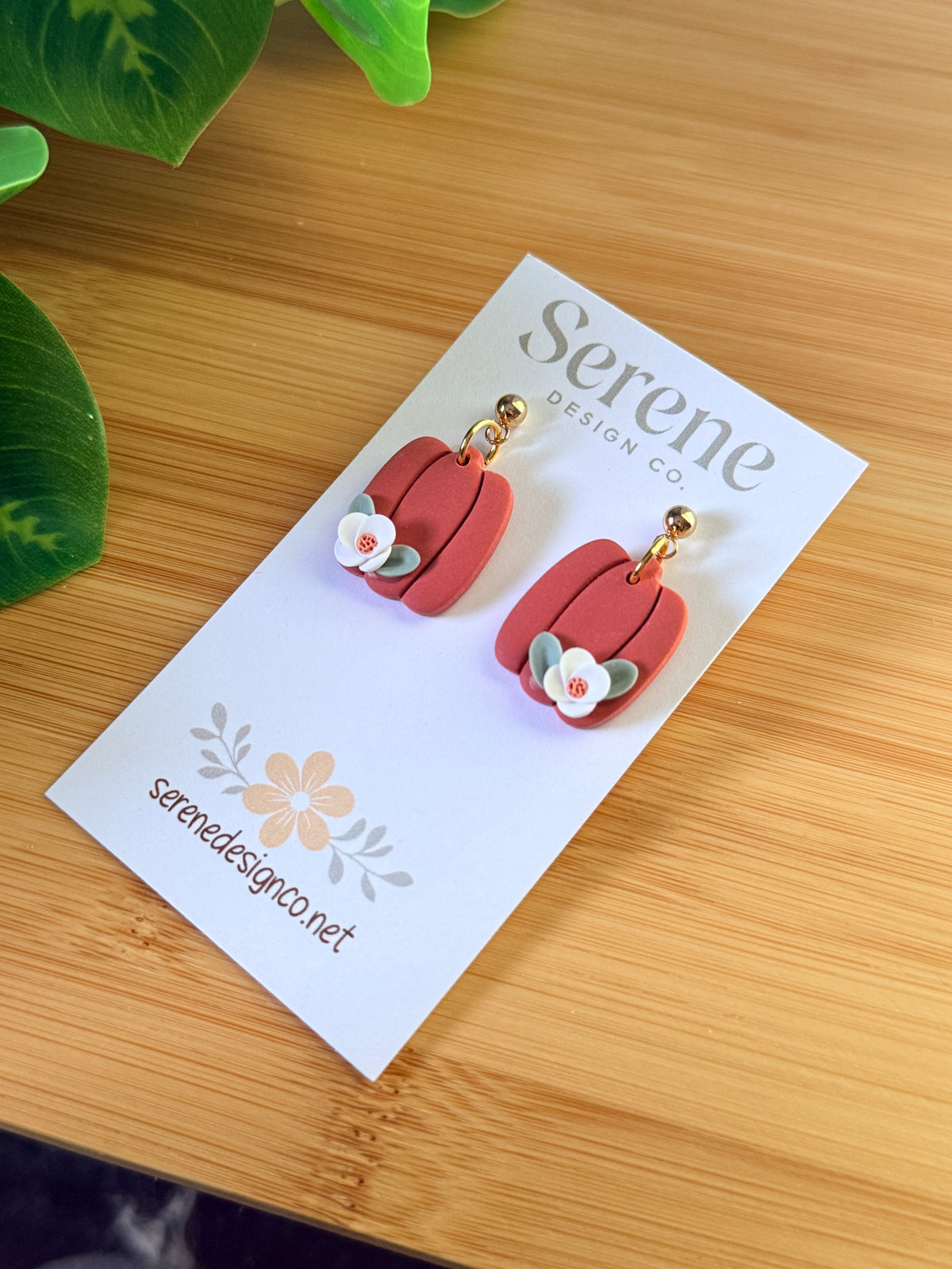Floral Pumpkin Dangles