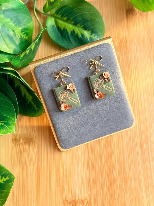 Mystery Book Earrings | Polymer Clay Earrings